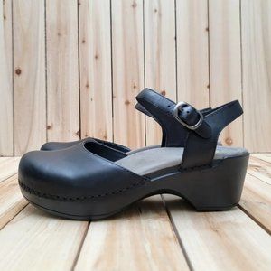 Dansko Women's Sam Black Soft Full Grain Mary Jane Sandals Size 37 (US 6.5-7)